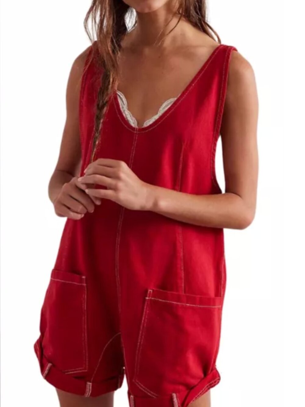 We The Free High Roller Shortall in Red
